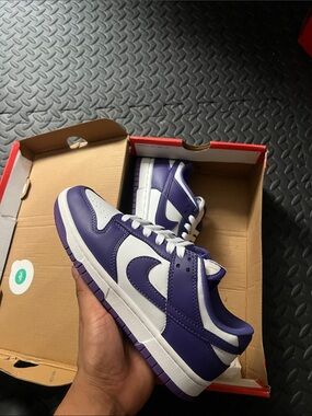 Purple and White Low-Top Sneakers